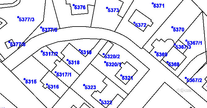 Parcela st. 5320/2 v KÚ Liberec, Katastrální mapa