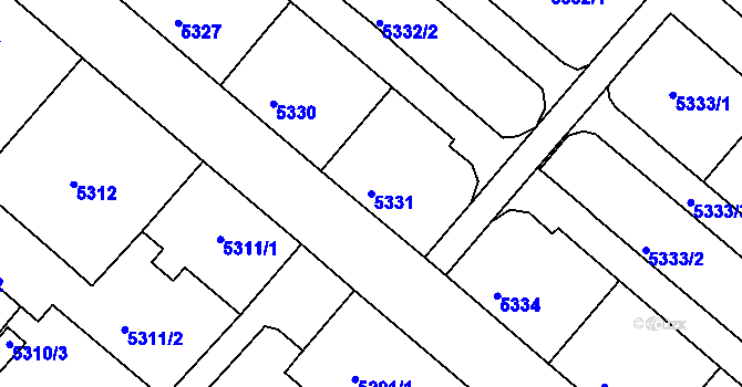 Parcela st. 5331 v KÚ Liberec, Katastrální mapa