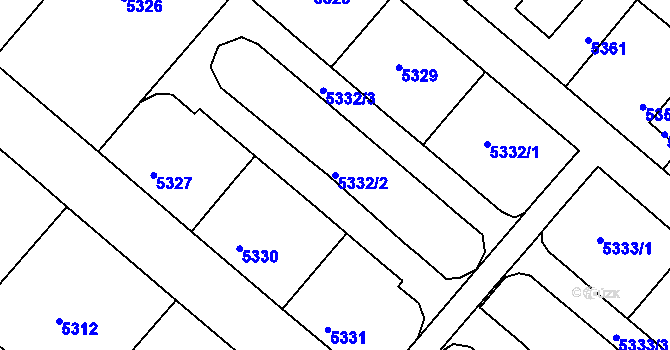 Parcela st. 5332/2 v KÚ Liberec, Katastrální mapa