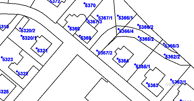Parcela st. 5367/2 v KÚ Liberec, Katastrální mapa