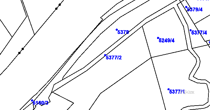 Parcela st. 5377/2 v KÚ Liberec, Katastrální mapa