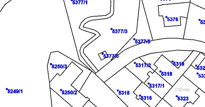 Parcela st. 5377/6 v KÚ Liberec, Katastrální mapa