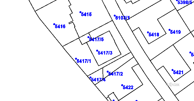 Parcela st. 5417/3 v KÚ Liberec, Katastrální mapa