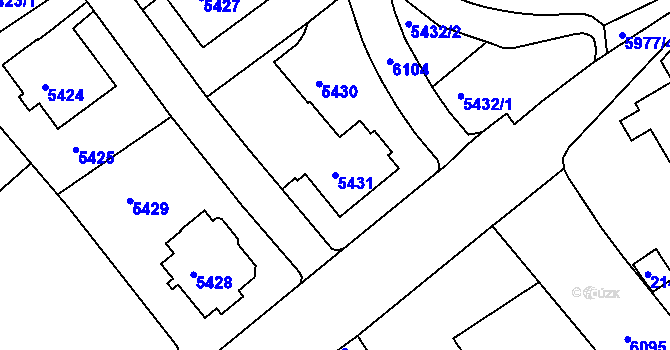 Parcela st. 5431 v KÚ Liberec, Katastrální mapa