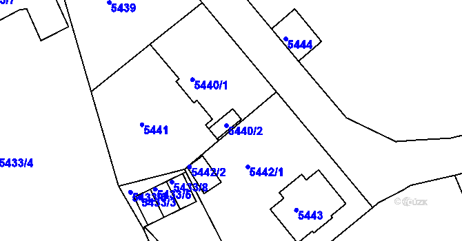 Parcela st. 5440/2 v KÚ Liberec, Katastrální mapa