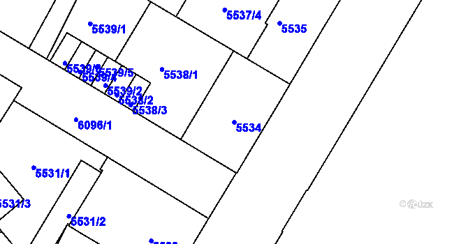 Parcela st. 5534 v KÚ Liberec, Katastrální mapa