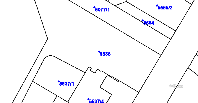 Parcela st. 5536 v KÚ Liberec, Katastrální mapa