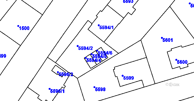 Parcela st. 5594/6 v KÚ Liberec, Katastrální mapa
