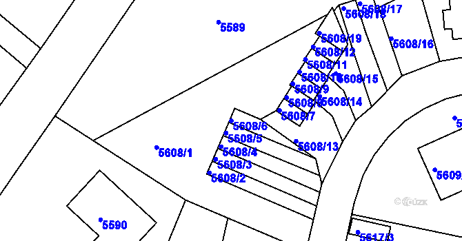 Parcela st. 5608/6 v KÚ Liberec, Katastrální mapa