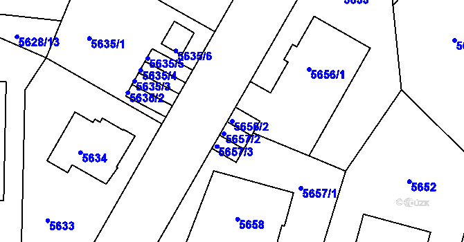 Parcela st. 5656/2 v KÚ Liberec, Katastrální mapa