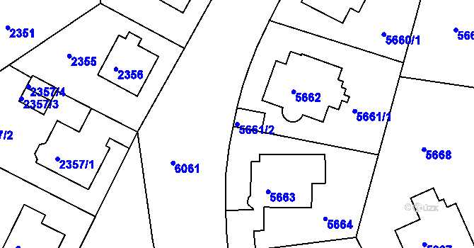 Parcela st. 5661/2 v KÚ Liberec, Katastrální mapa