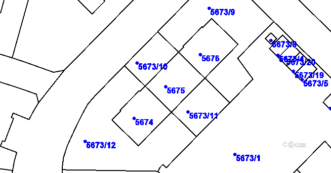 Parcela st. 5675 v KÚ Liberec, Katastrální mapa