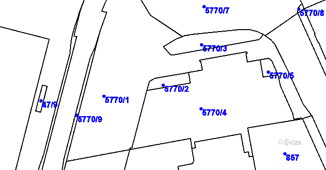 Parcela st. 5770/2 v KÚ Liberec, Katastrální mapa