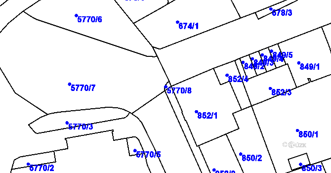 Parcela st. 5770/8 v KÚ Liberec, Katastrální mapa
