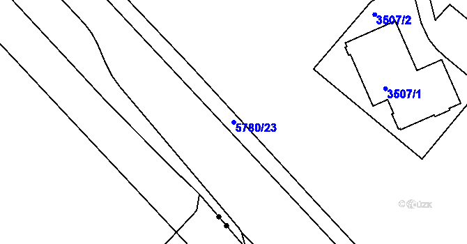 Parcela st. 5780/23 v KÚ Liberec, Katastrální mapa