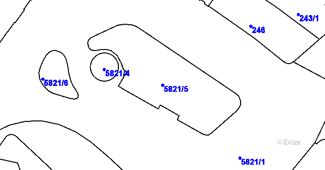 Parcela st. 5821/5 v KÚ Liberec, Katastrální mapa