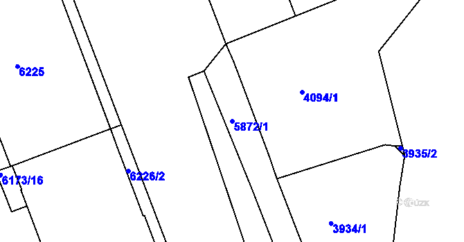 Parcela st. 5872/1 v KÚ Liberec, Katastrální mapa