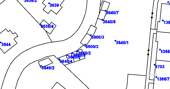Parcela st. 5900/2 v KÚ Liberec, Katastrální mapa