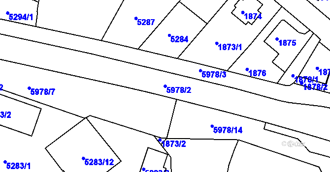 Parcela st. 5978/2 v KÚ Liberec, Katastrální mapa