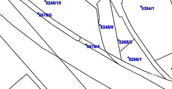 Parcela st. 5978/4 v KÚ Liberec, Katastrální mapa