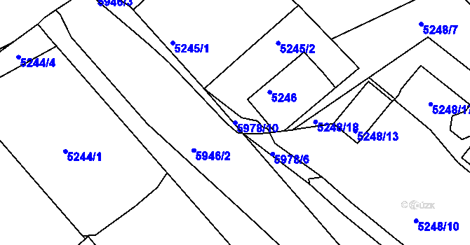Parcela st. 5978/10 v KÚ Liberec, Katastrální mapa