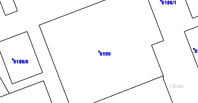 Parcela st. 6199 v KÚ Liberec, Katastrální mapa