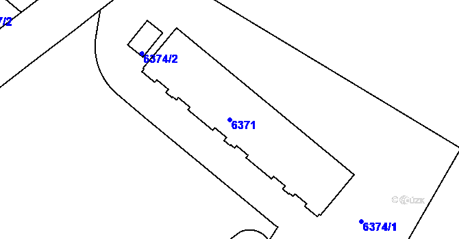 Parcela st. 6371 v KÚ Liberec, Katastrální mapa