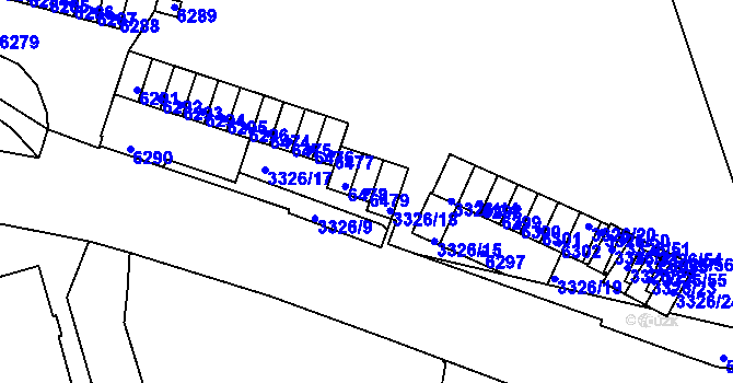 Parcela st. 6479 v KÚ Liberec, Katastrální mapa