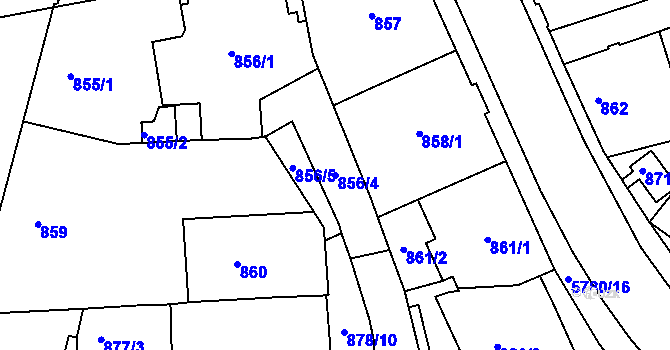 Parcela st. 856/4 v KÚ Liberec, Katastrální mapa