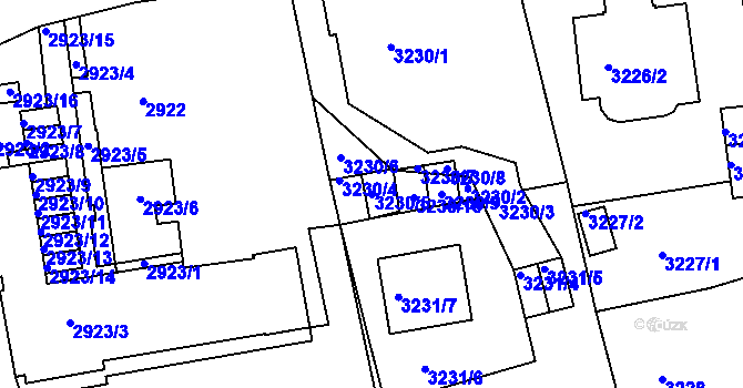 Parcela st. 3230/5 v KÚ Liberec, Katastrální mapa