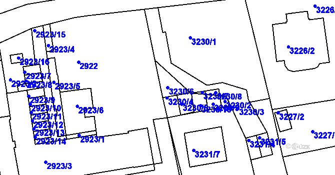 Parcela st. 3230/6 v KÚ Liberec, Katastrální mapa