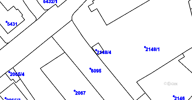 Parcela st. 2148/4 v KÚ Liberec, Katastrální mapa