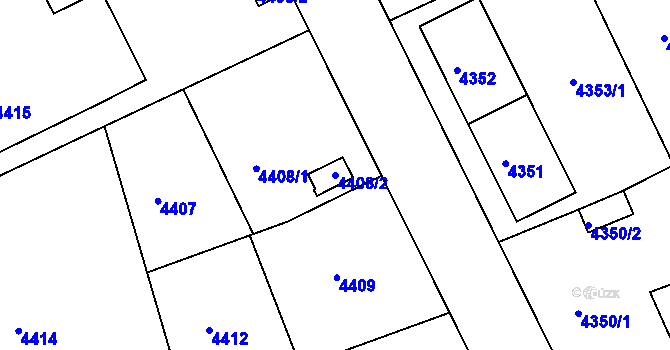 Parcela st. 4408/2 v KÚ Liberec, Katastrální mapa