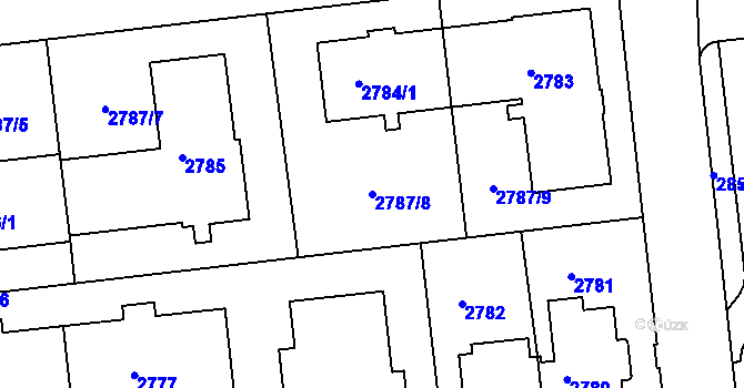 Parcela st. 2787/8 v KÚ Liberec, Katastrální mapa