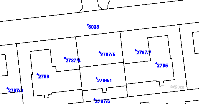 Parcela st. 2787/5 v KÚ Liberec, Katastrální mapa