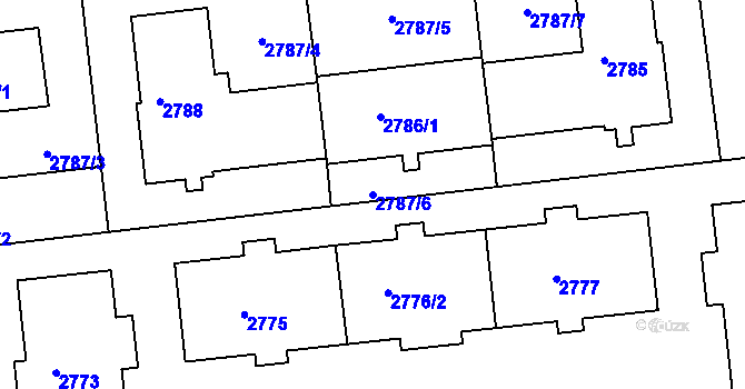 Parcela st. 2787/6 v KÚ Liberec, Katastrální mapa