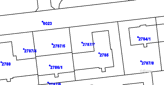 Parcela st. 2787/7 v KÚ Liberec, Katastrální mapa