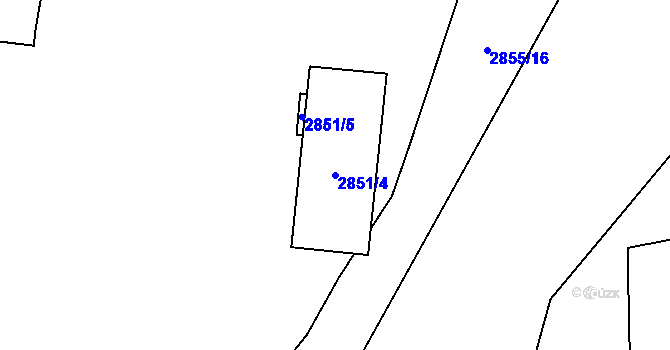 Parcela st. 2851/4 v KÚ Liberec, Katastrální mapa