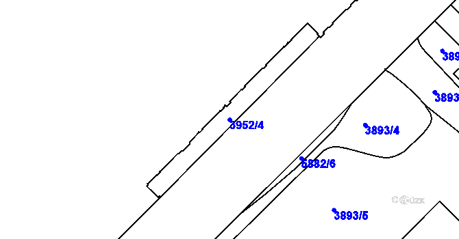 Parcela st. 3952/4 v KÚ Liberec, Katastrální mapa