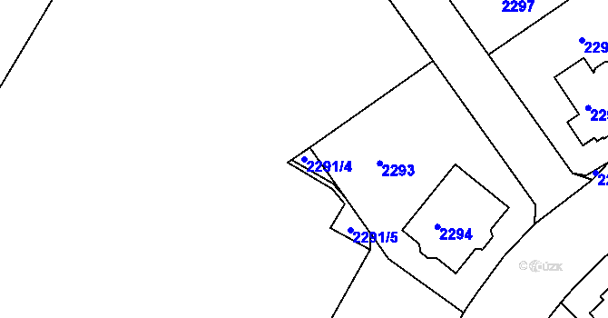 Parcela st. 2291/4 v KÚ Liberec, Katastrální mapa