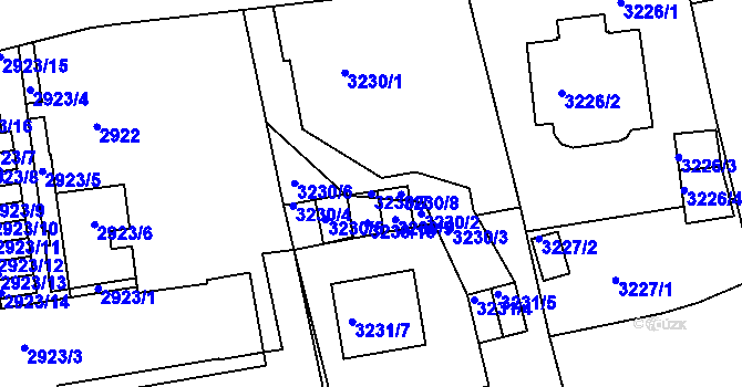 Parcela st. 3230/7 v KÚ Liberec, Katastrální mapa