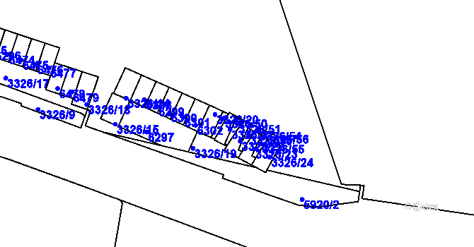 Parcela st. 3326/51 v KÚ Liberec, Katastrální mapa