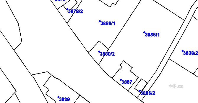 Parcela st. 3880/2 v KÚ Liberec, Katastrální mapa