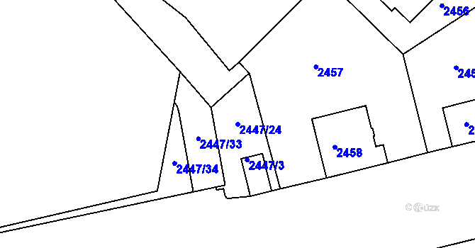 Parcela st. 2447/24 v KÚ Liberec, Katastrální mapa