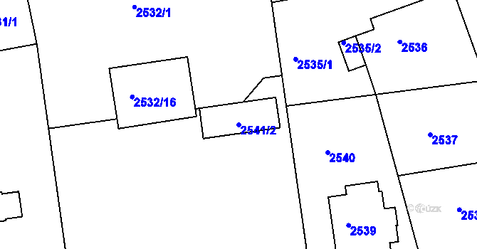 Parcela st. 2541/2 v KÚ Liberec, Katastrální mapa