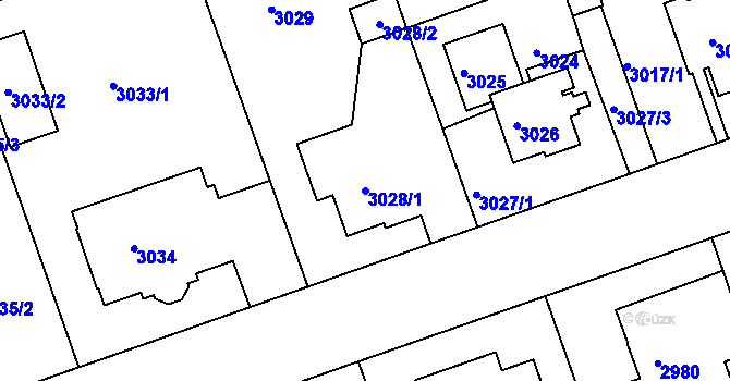 Parcela st. 3028/1 v KÚ Liberec, Katastrální mapa