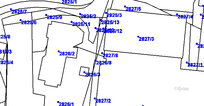 Parcela st. 2827/8 v KÚ Liberec, Katastrální mapa