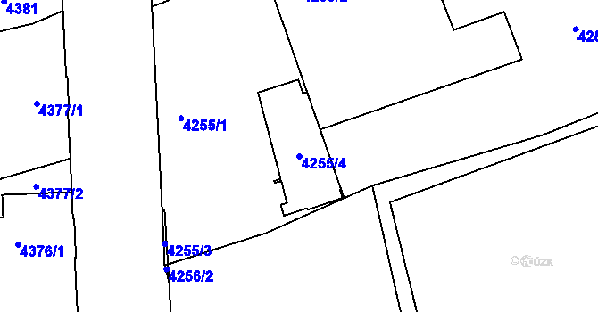 Parcela st. 4255/4 v KÚ Liberec, Katastrální mapa