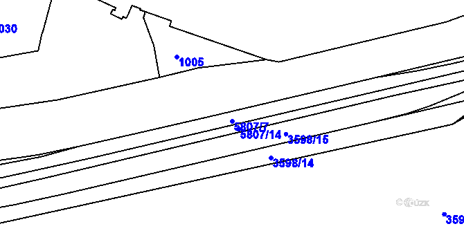 Parcela st. 5807/7 v KÚ Liberec, Katastrální mapa