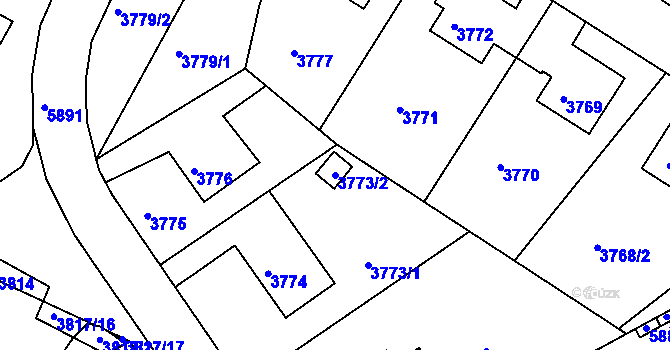 Parcela st. 3773/2 v KÚ Liberec, Katastrální mapa
